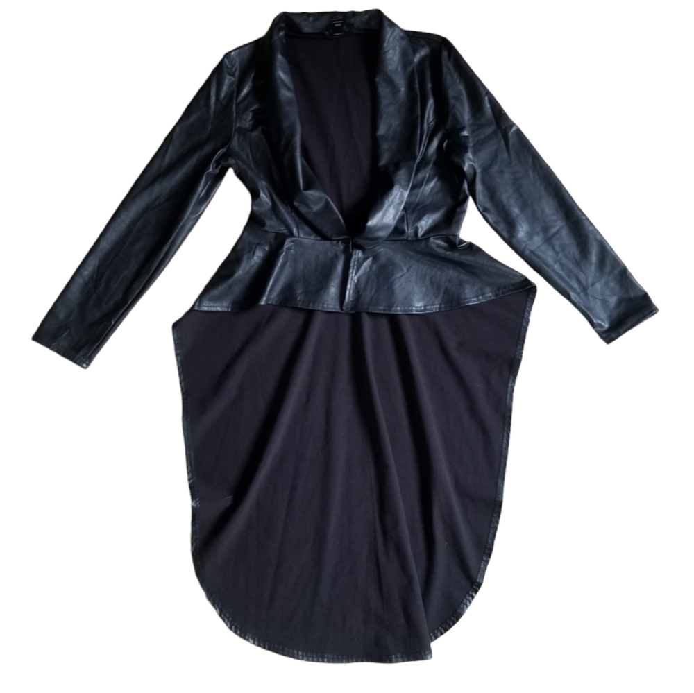 Faux Leather Hi-Lo Jacket